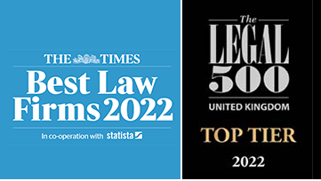 The Times - Best Law Firms 2022 / Legal 500 - Top Tier 2022