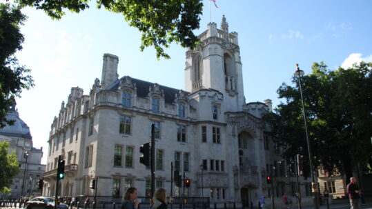 The Middlesex Guildhall in Westminster which houses the Supreme Court of the United Kingdom